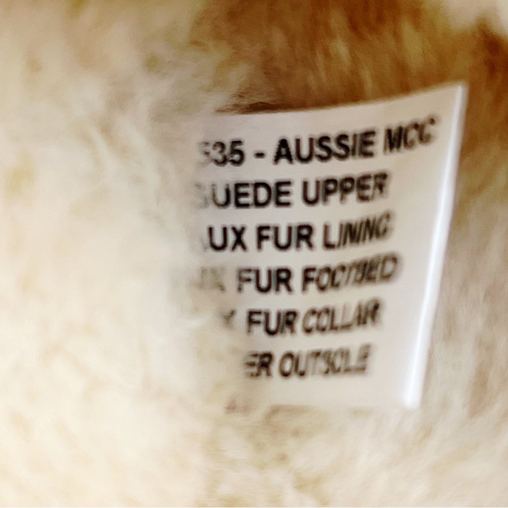 Lamo Womens Tan Suede Faux Shearling Lined Moccasin Slipper Size 10 - Picture 7 of 7